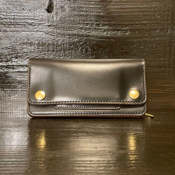 HORWEEN クロムエクセル セミロングトラッカーウォレット2層 42タロン 茶芯