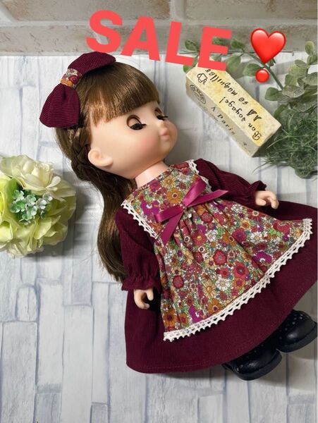 【6/9午前中までお値下げ】ソランちゃん*メルちゃん*コーデュロイお洒落ワンピース2点セット410