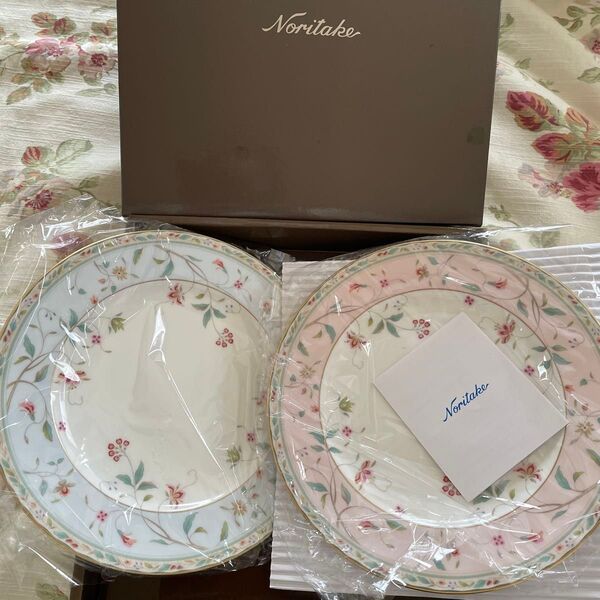 Noritake ノリタケ 花更紗 21cmプレート ペアセット