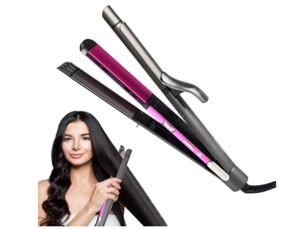 3wayヘアアイロン32mmカール/ストレート温度調節130-220℃海外対応