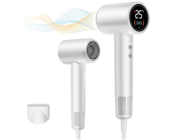 ドライヤーディスプレイ付き5段階風温調整 1400W 恒温ヘアケア 冷風温風熱風日本語取扱説明書付き