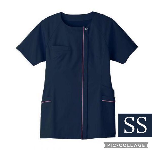 【新品未使用品】ジップアップスクラブ SS レディース ネイビー 複数在庫あり ボンマックス ナチュラルスマイル