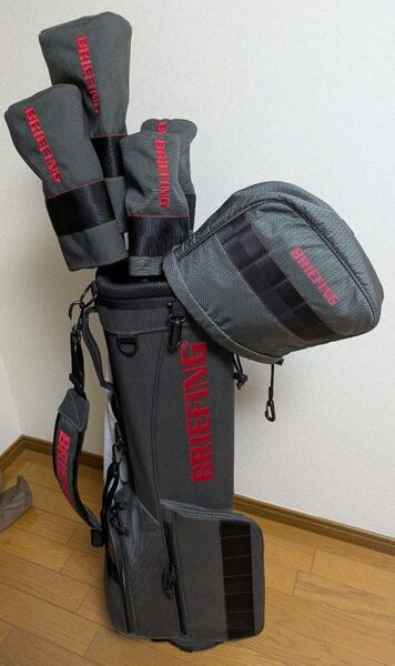 【気まぐれ出品】BRIEFING キャディバッグ ヘッドカバーセット グレー