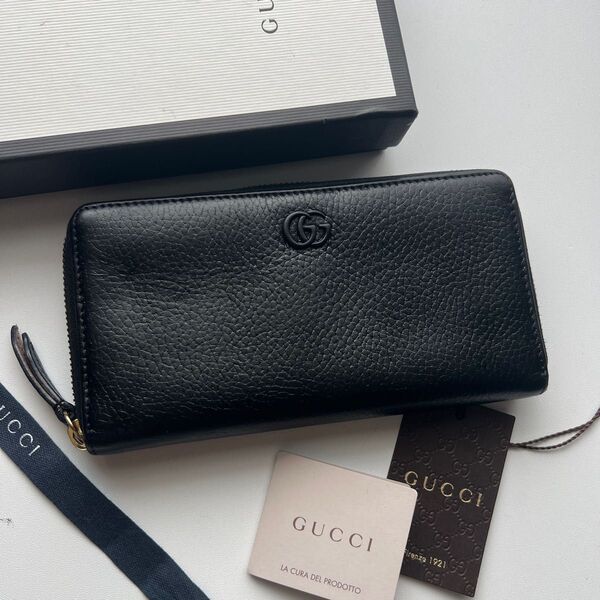 262 美品 GUCCI グッチ マーモント 長財布 ラウンドファスナー