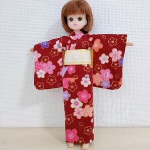 りかちゃん人形の着物 着物、帯各1点