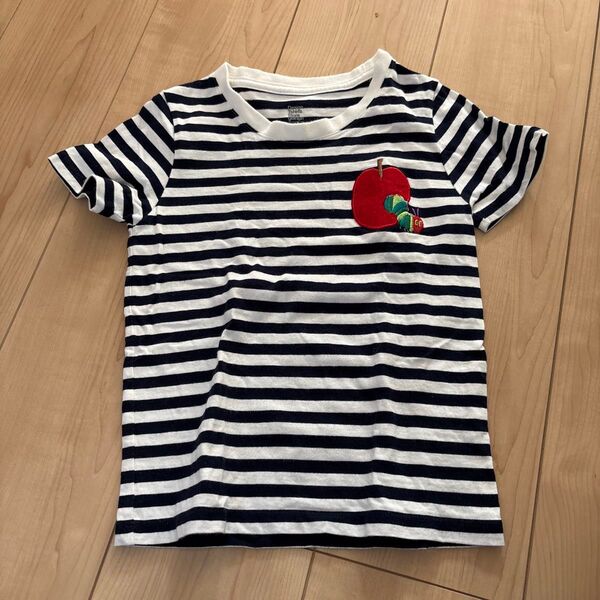 ボーダー柄Tシャツ あおむし 110cm