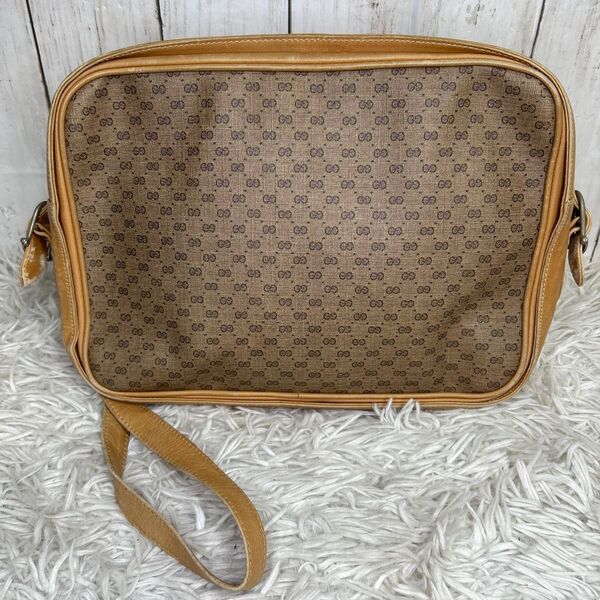 GUCCI GGスプリーム PVC ショルダーバッグ レザー オールドグッチ