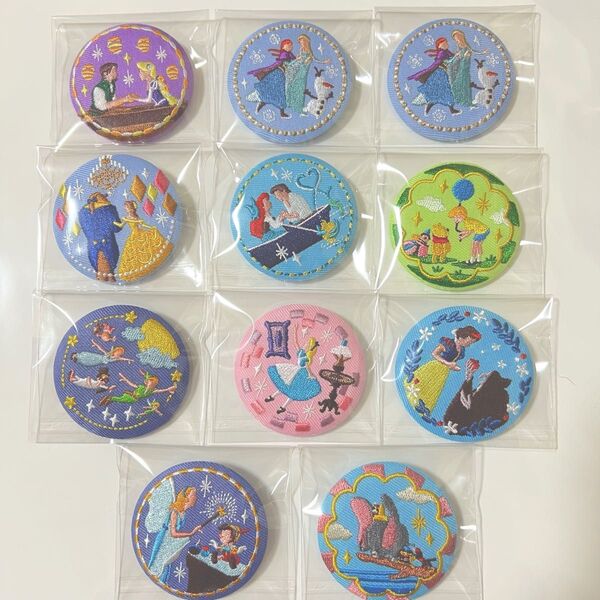 Disney Characters 刺繍缶バッジ 10種類11点セット