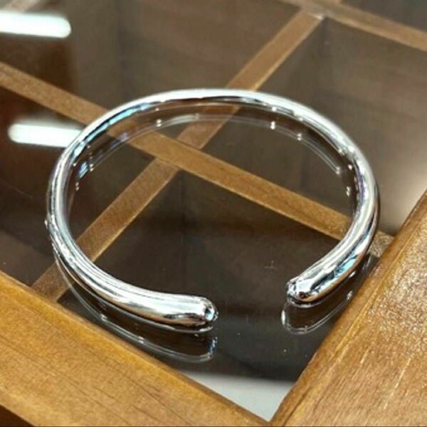 シルバー バングル シンプル ブレスレット メンズ ユニセックス 丸み 925 バングル 新品未使用品 シンプル 輪 リング