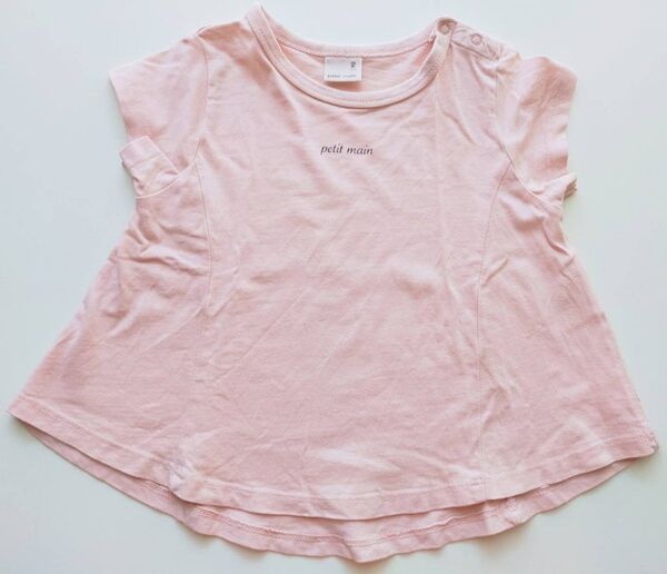ベビー服 子供服 90 女の子 半袖 Tシャツ ベビー キッズ ピンク プティマイン コットン 綿100 トップス 保育園 夏服
