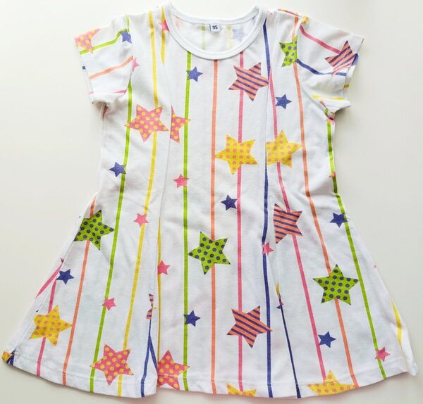ベビー キッズ ワンピース 95 女の子 子供服 半袖 Tシャツ 夏服 ベビー服 チュニック かわいい