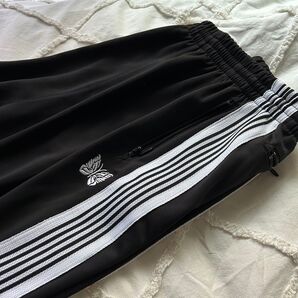 ニードルストラックパンツ ヒザデル needles 黒×白