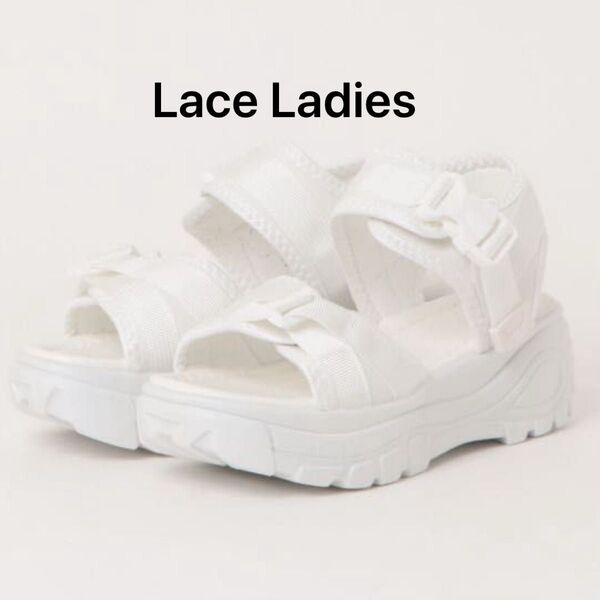 682 Lace Ladies 厚底スニーカーソールソフトサンダル白 スニーカー シューズ ホワイト