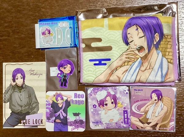 御影玲王 ブルーロック 極楽湯コラボセット タオル SDアクスタ コースター おまけ付き