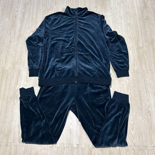 PUMA プーマ ベロア XXL 2XL 3L セットアップ 上下 モスグリーン 大きいサイズ BIGサイズ 希少 レア ジャージ