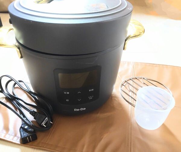 【ジャンク品】Re・De Pot 電気圧力鍋 2L 黒 リデポット E6エラー ブラック 2L A-Stage PCH-20LB