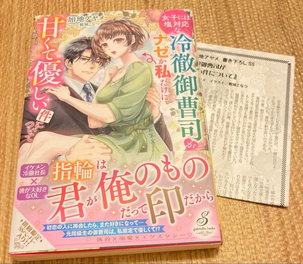 女子には塩対応な冷徹御曹司がナゼか私だけに甘くて優しい件について (ガブリエラブックス2023/9) 加地アヤメ SSペーパー付