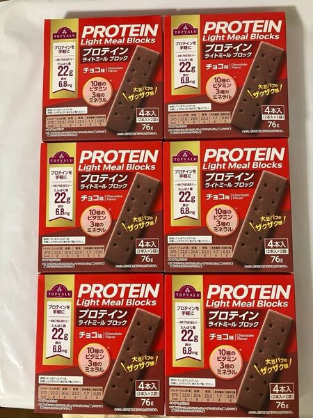 トップバリュ プロテイン ライトミール ブロック チョコ味 4本入り 76g × 6個