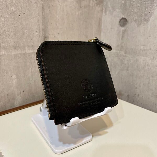 GANZO ミネルバナチュラル ZIPパース ブラック L字ファスナー 財布 lファスナー メンズ 本革 薄型 コンパクト ガンゾ