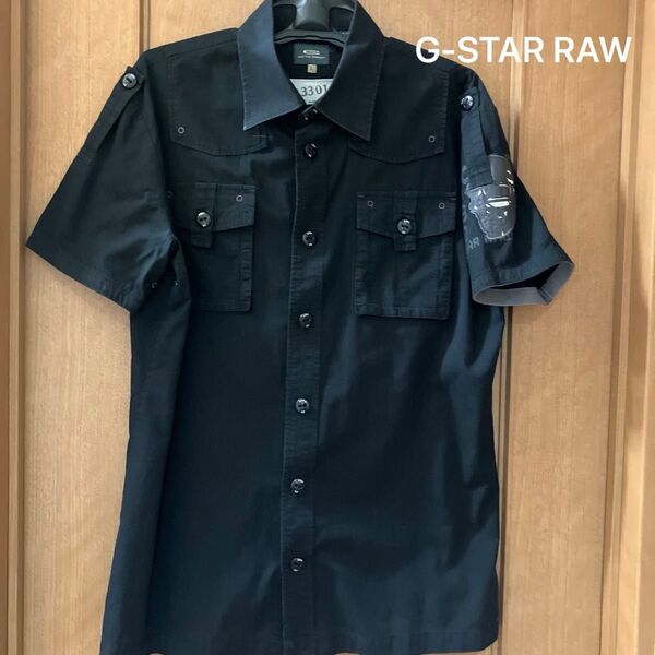 G-STAR RAW ジースターロウ 半袖シャツ 綿100% ブラック Lサイズ メンズ