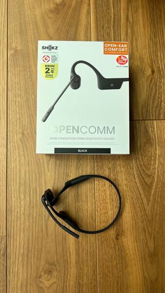 SHOKZ OpenComm 骨伝導ワイヤレスヘッドセット ブラック【動作良好】
