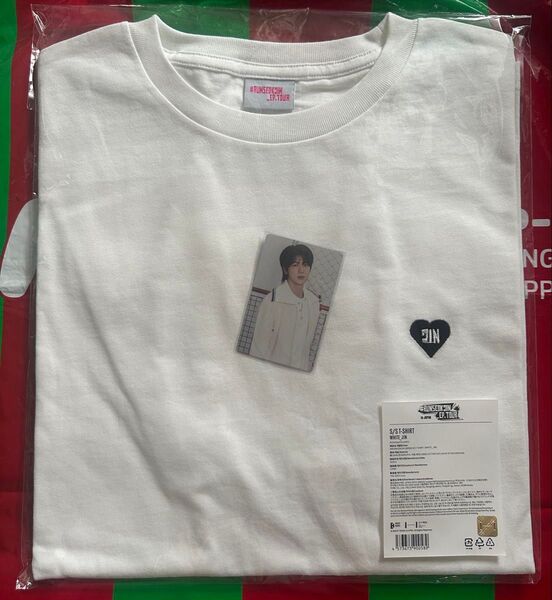 BTS ジン JIN RUNSEOKJIN in JAPAN 日本限定 公式 Tシャツ 白 JINサイズ White トレカ付き