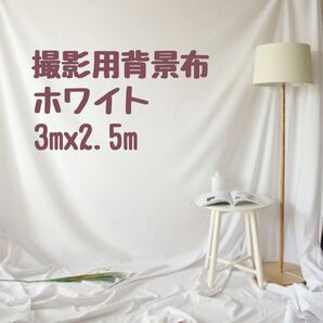 撮影用 背景布 インスタ SNS モデル 韓国 白 販売用背景布 白 撮影用 バックシート 3m×2.5m バックスクリーン 無地