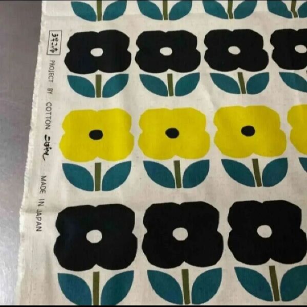 ◇綿麻キャンバス生地 生地幅×50cm 花