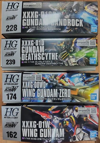 HGAC ガンダムサンドロック + ガンダムデスサイズ + ウイングガンダム + ウイングガンダムゼロ 計4点セット