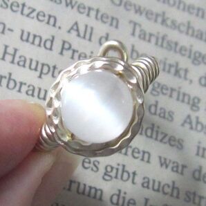 セレナイトリング☆GOLD天然石☆ハンドメイド