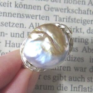 ケシバロック大粒リング☆GOLD天然石 ハンドメイド