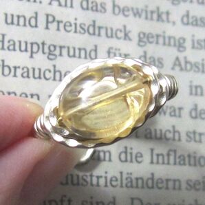 シトリン宝石質リング虹入り☆GOLD天然石ハンドメイドリング