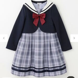 anyfamkids セーラージャケット+チェックワンピース【2点セット】