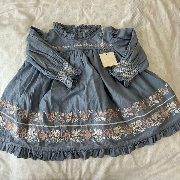 apolina kids Lily dress blue mountain 2-3y