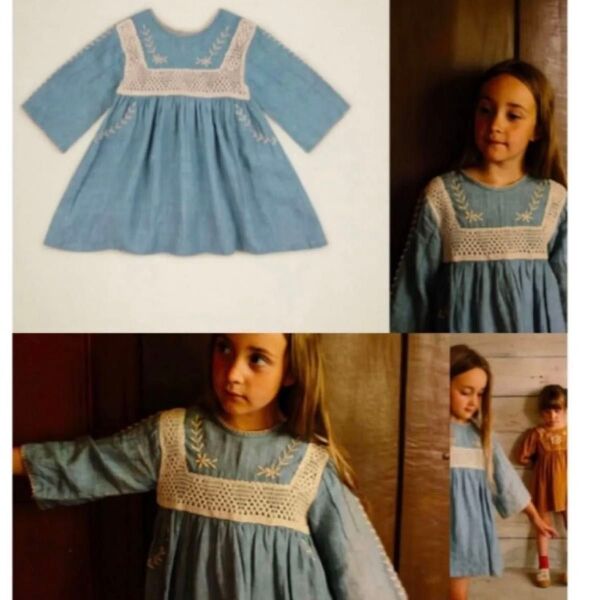 apolina kids TARA dress BLUE STONE 5-7y