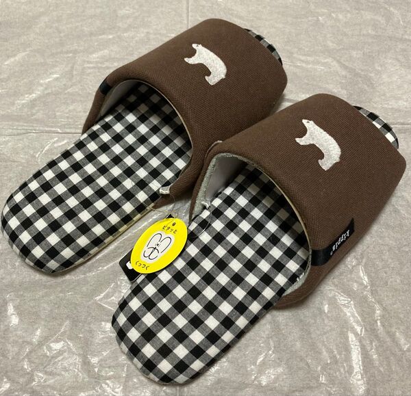 新品☆kippis キッピス かわいいスリッパ ルームシューズ くま☆M 前開き