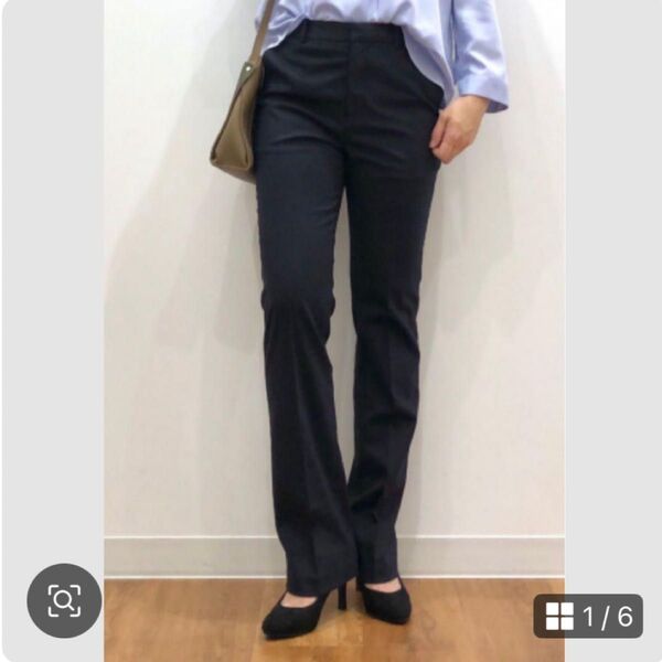ユニクロ ストレッチパンツ レディース スーツ下 ネイビー 76 LL 春 秋 スラックス ネイビー