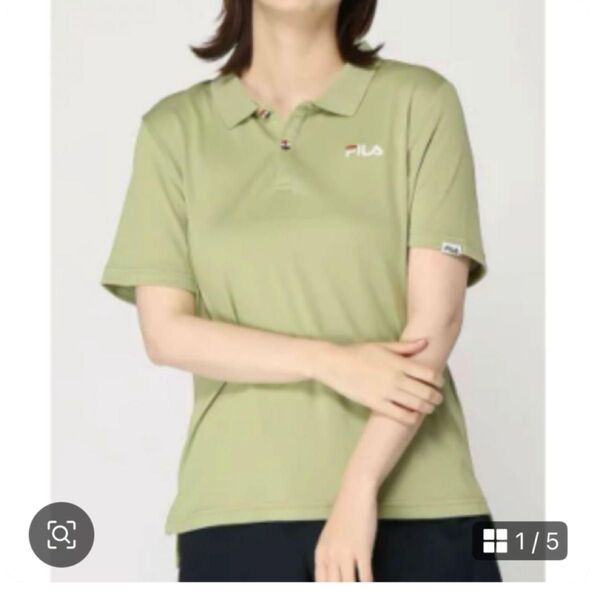 FILA フィラ レディース 半袖 ポロシャツ グリーン 黄緑 トップス 夏 半袖 トップス ゴルフ オフィス ワンポイント