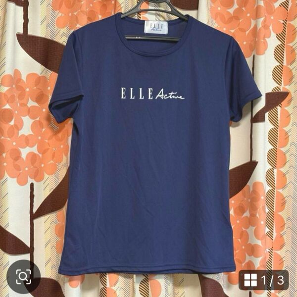ELLE Active レディース 半袖Tシャツ トップス 半袖 ドライ L 夏 Tシャツ 半袖 L ネイビー