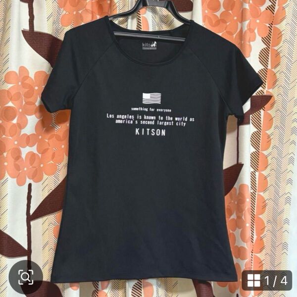 kitsonLA キットソンエルエー レディース 半袖 Tシャツ L 黒 夏 スポーツ 部活 半袖Tシャツ ブラック