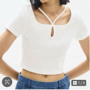 GU ジーユー レディース 半袖 Tシャツ L 白 ホワイト トップス 夏 半袖 L カットソー