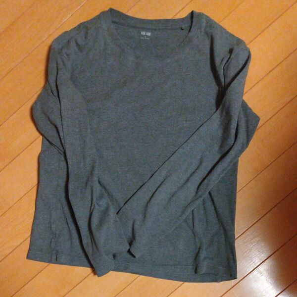 ユニクロ メンズ 長袖Tシャツ グレー S