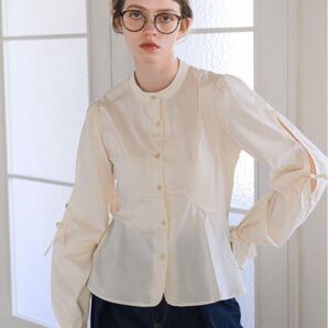 design sleeve peplum blouse/ペプラムブラウス idem ameri