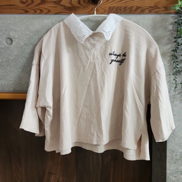 オリーブデオリーブ レース襟付き 半袖Tシャツ