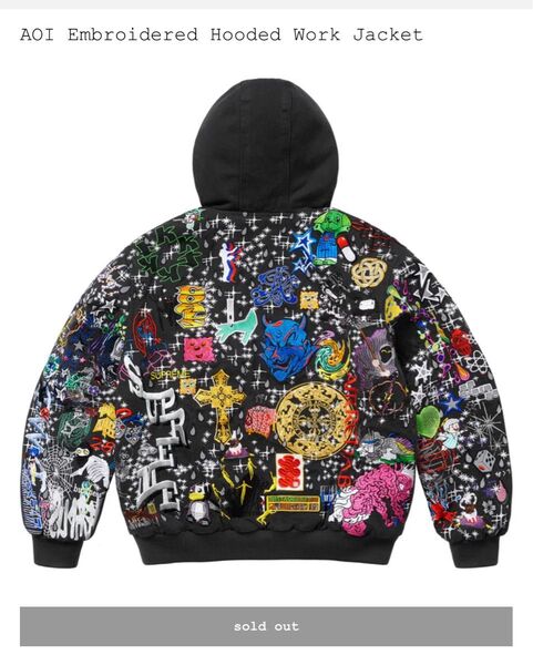 Supreme AOI Embroidered Hooded Work Jacket "Black"