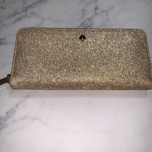 【美品】kate spade 長財布 グリッター ラメ ゴールド
