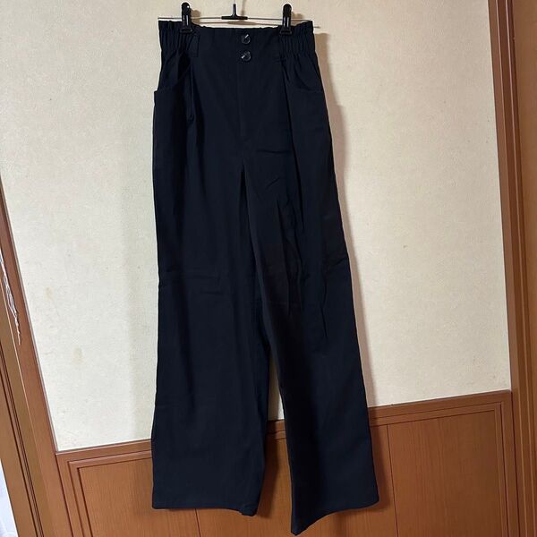 ジーユー gu ワイドイージーパンツ 黒