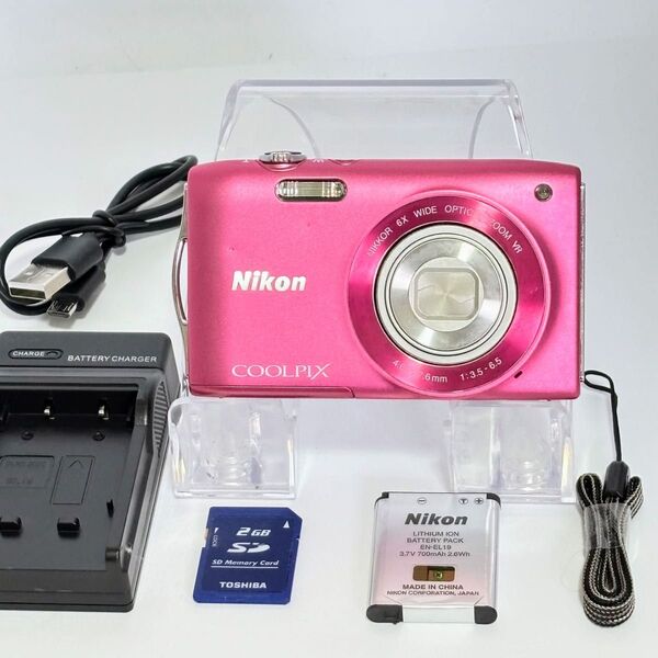 Nikon COOLPIX S3300 ニコン デジカメ SDカード付【2GB】 デジタルカメラ ピンク