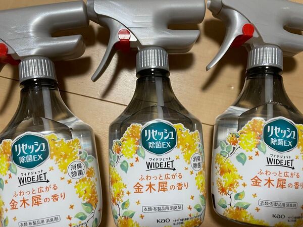 リセッシュ 除菌EX WIDE JET (ワイドジェット) ふわっと広がる金木犀の香り 本体 410ml 3本