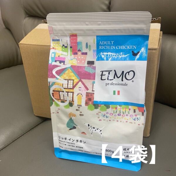 ELMO エルモ 成犬用 ドッグフード リッチインチキン 800g×4袋